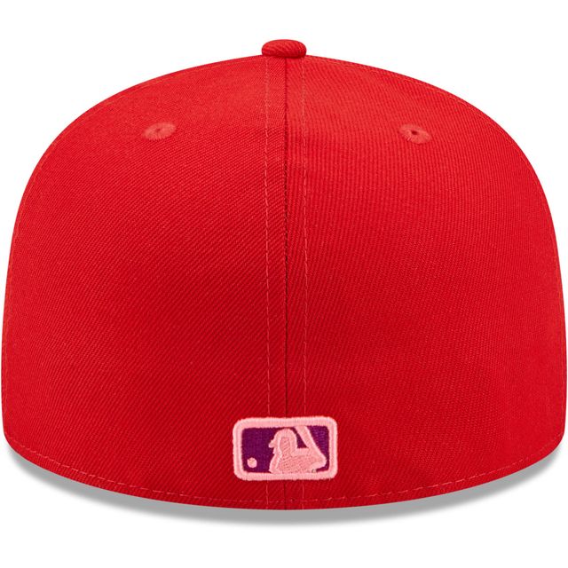 NWC BLUJAY RED MLB SCARLET VIOLET UV 59FIFTY CAN HATMENHIC