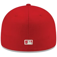 Casquette ajustée 59FIFTY rouge avec logo des Blue Jays de Toronto New Era pour homme, blanc