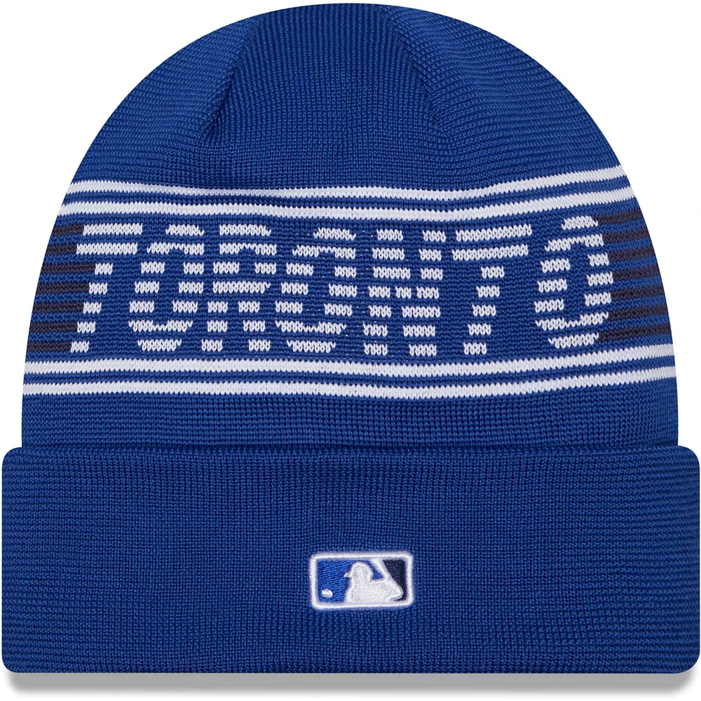 Men's New Era  Royal Toronto Blue Jays 2024 MLB Clubhouse Sport Cuffed Knit Hat