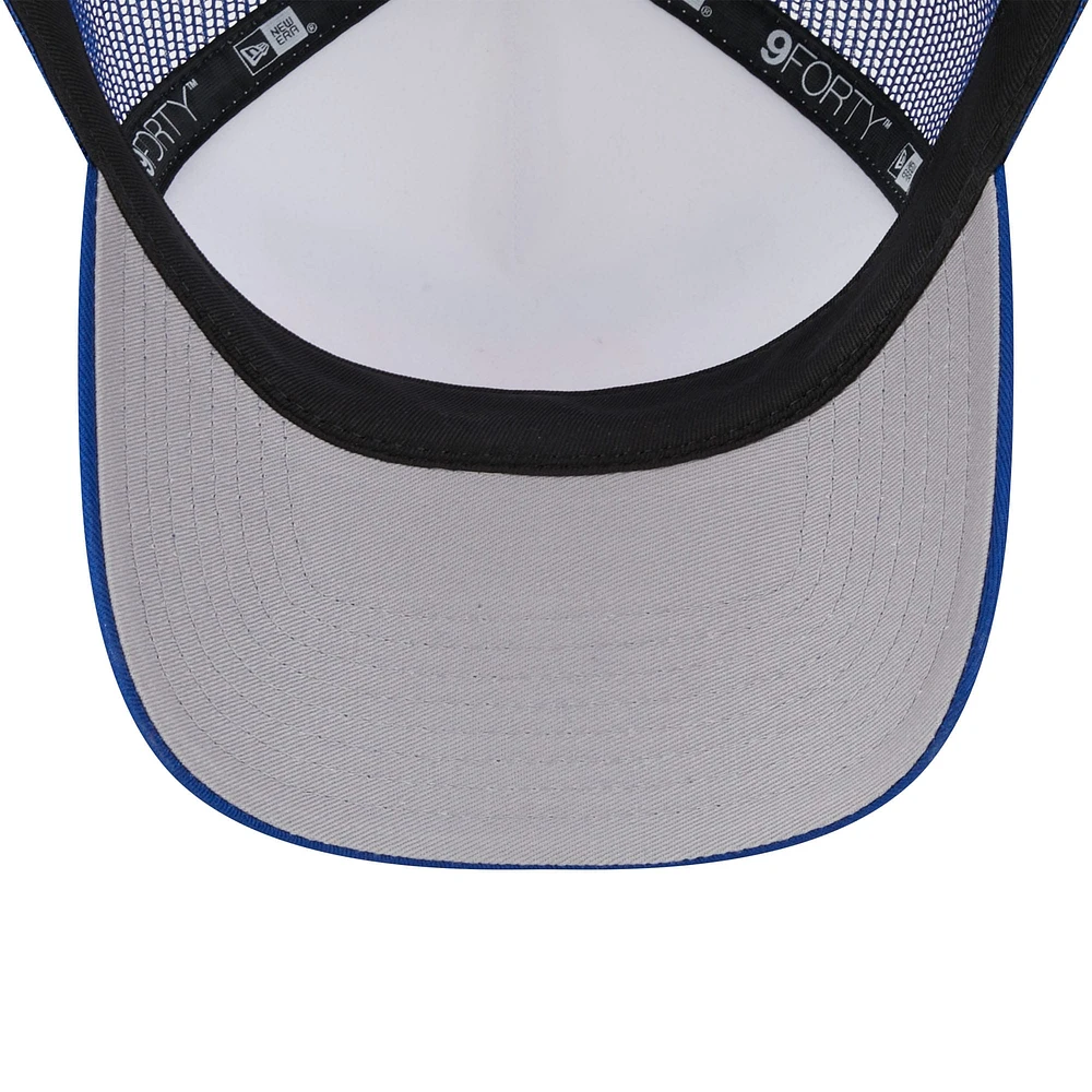 Men's New Era Royal Toronto Blue Jays Stacked 9FORTY Trucker Adjustable Hat