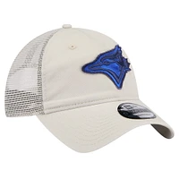Men's New Era Stone Toronto Blue Jays Game Day Trucker 9TWENTY Snapback Hat