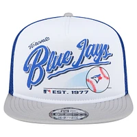 Men's New Era White/Gray Toronto Blue Jays Retro Script Trucker 9FIFTY Snapback Hat