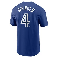 Men's  Nike George Springer Royal Toronto Blue Jays Name & Number T-Shirt