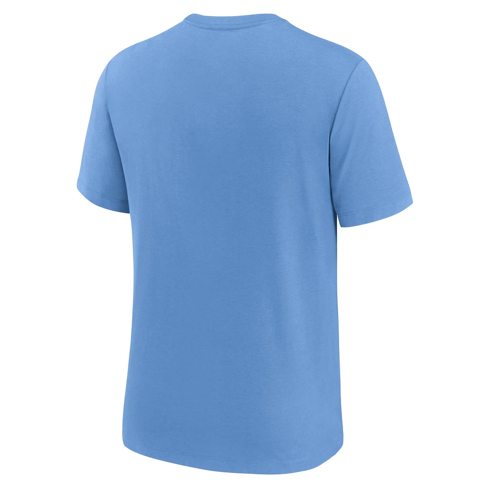 Men's Nike Powder Blue Toronto Jays Cooperstown Arch Threads Tri-Blend T-Shirt