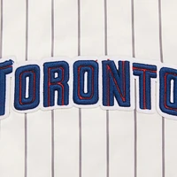 Men's Pro Standard Cream Toronto Blue Jays Cooperstown Collection Pinstripe Retro Classic Satin Full-Snap Jacket