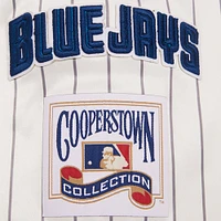 Men's Pro Standard Cream Toronto Blue Jays Cooperstown Collection Pinstripe Retro Classic Satin Full-Snap Jacket