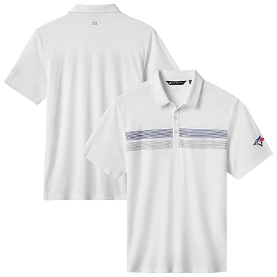 Polo tri-blend blanc Top Recruit de Toronto Blue Jays pour homme TravisMathew