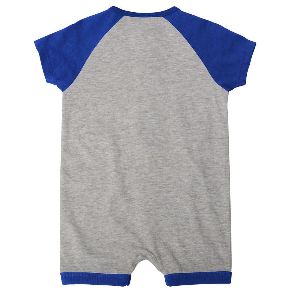 Barboteuse à boutons-pression Raglan Extra Base Hit des Blue Jays de Toronto gris chiné pour nouveau-nés et nourrissons
