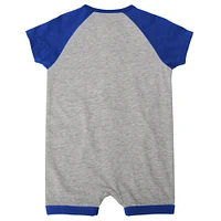 Barboteuse à boutons-pression Raglan Extra Base Hit des Blue Jays de Toronto gris chiné pour nouveau-nés et nourrissons