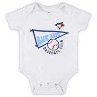 Newborn & Infant Powder Blue/White/Heather Gray Toronto Blue Jays Biggest Little Fan 3-Pack Bodysuit Set