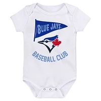 Newborn & Infant Toronto Blue Jays 3-Pack Fan Pennant Bodysuit Set