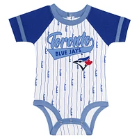 Newborn & Infant White Toronto Blue Jays Base Hitter Bodysuit, Bib Bootie Set