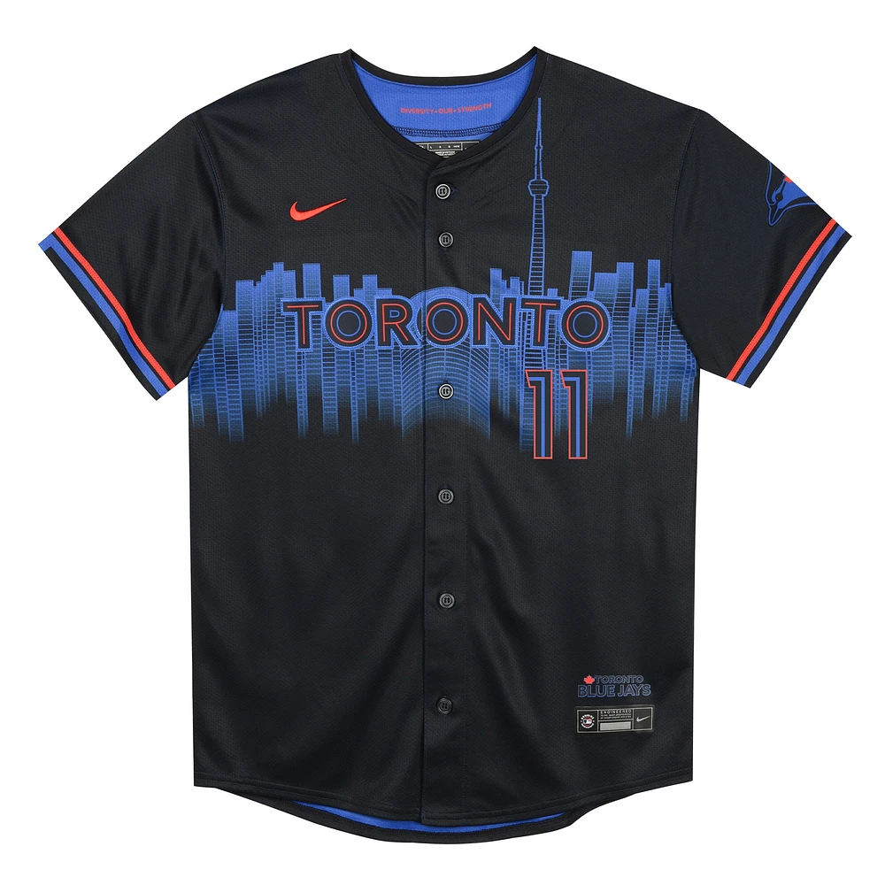 Maillot de joueur Nike Bo Bichette bleu marine des Blue Jays Toronto 2024 City Connect Limited pour enfants d'âge préscolaire