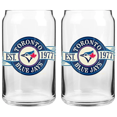 The Sports Vault Toronto Blue Jays 16 oz. Two-Pack Can Glass Set