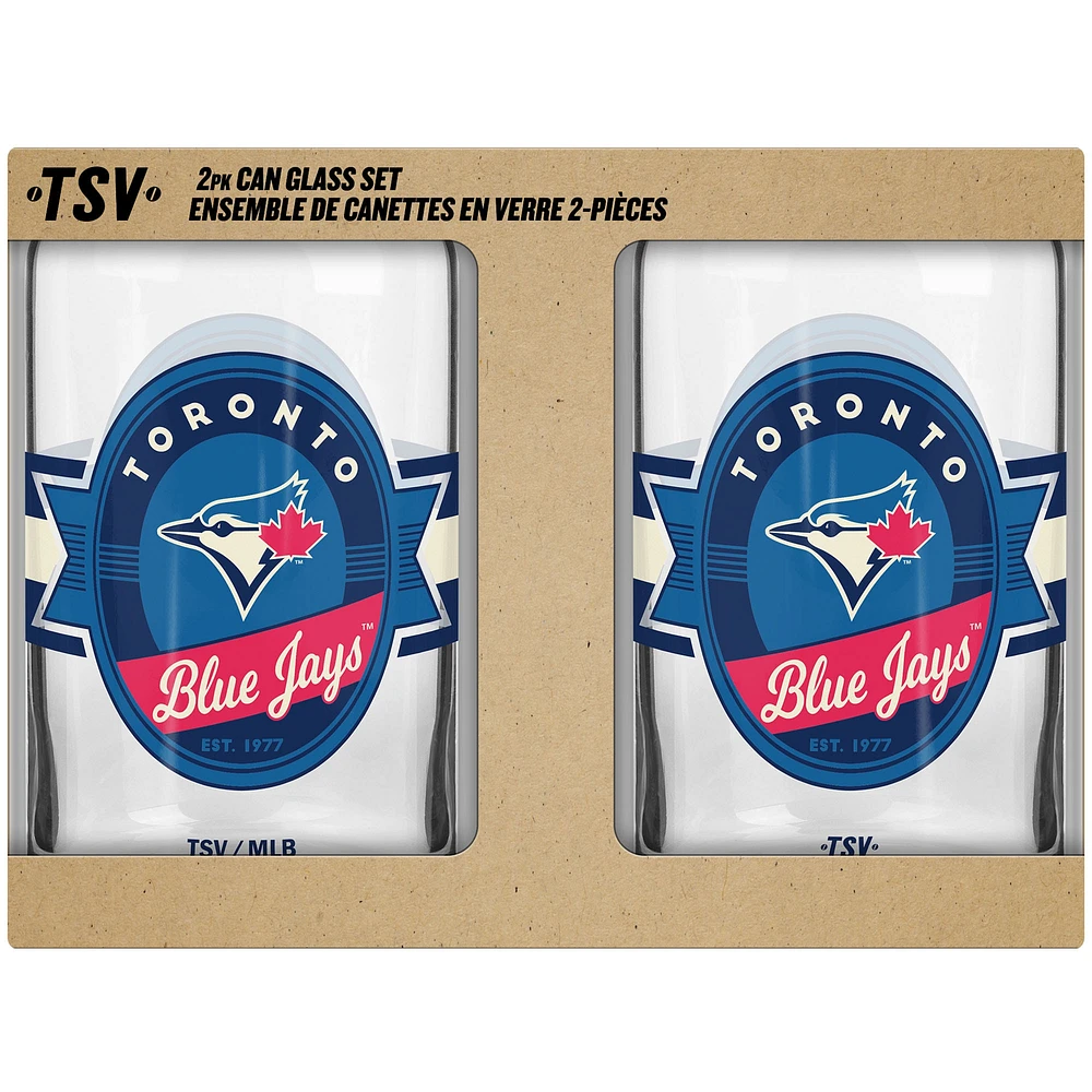 The Sports Vault Toronto Blue Jays 2-Piece 16oz. Can Glass Set