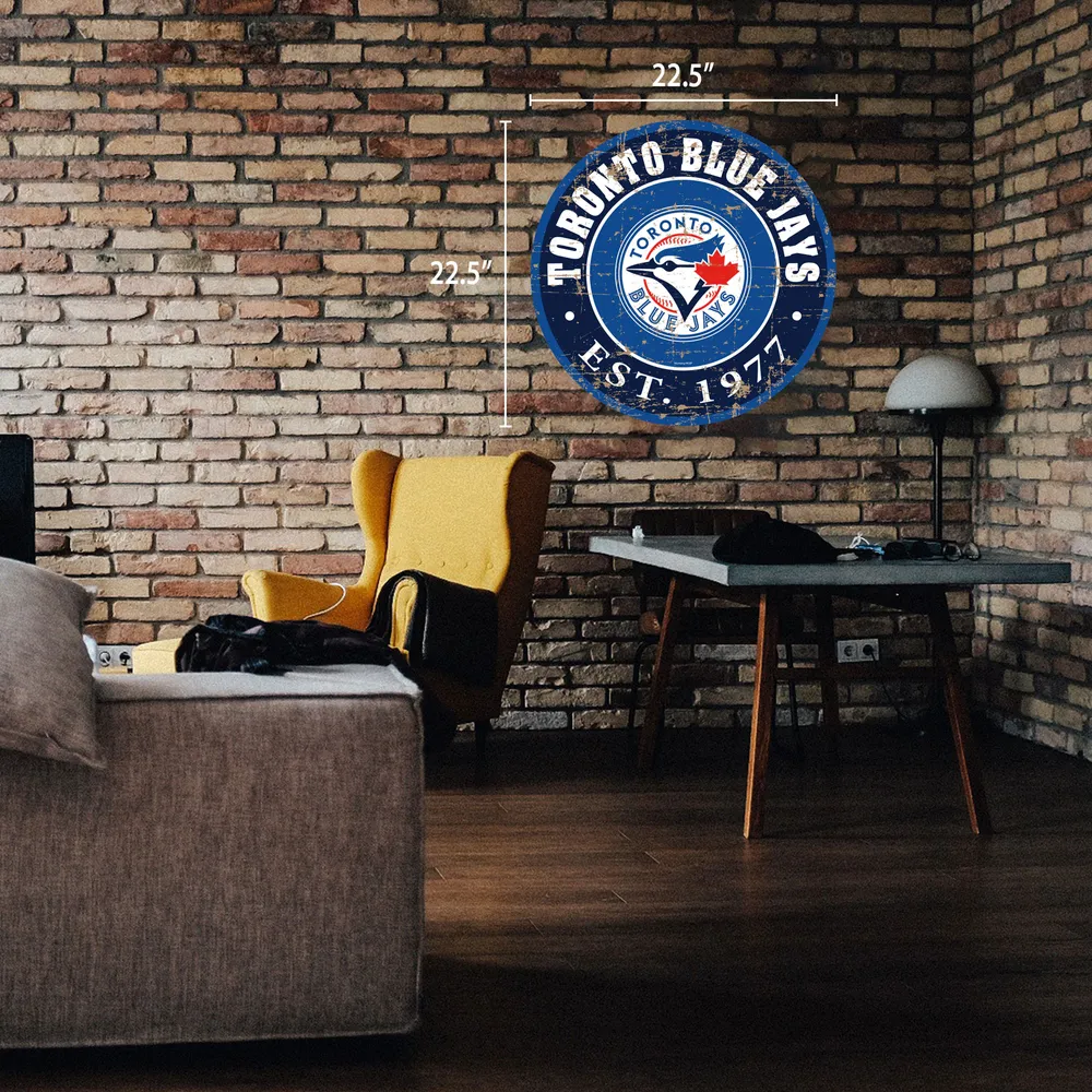 Toronto Blue Jays - 22'' Round PVC Distressed Logo Wall Sign