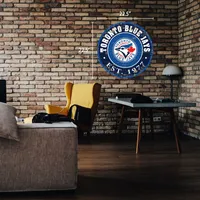 Toronto Blue Jays - 22'' Round PVC Distressed Logo Wall Sign