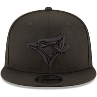 Toronto Blue Jays New Era Black on Black 9FIFTY Team Snapback Adjustable Hat - Black