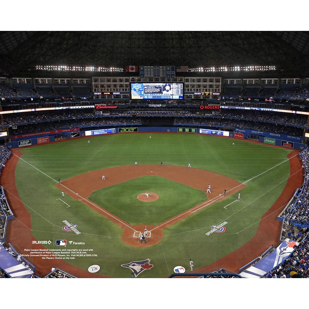 Photographie non signée du Rogers Centre 2019 des Blue Jays de Toronto, vue générale nocturne