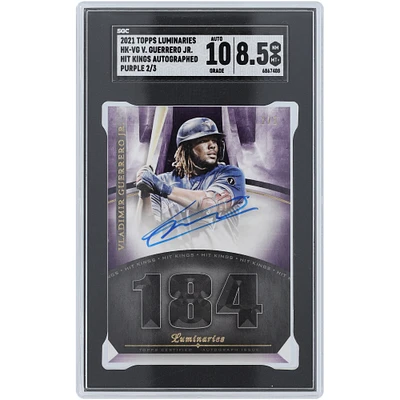 Vladimir Guerrero Jr. Toronto Blue Jays Autographed 2021 Topps Luminaries Purple #HK-VG #2/3 SGC Authenticated 8.5/10 Card