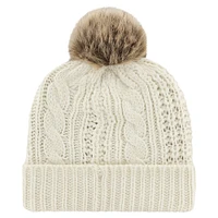 Women's '47 White Toronto Blue Jays  Meeko Cuffed Knit Hat with Pom