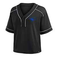 Women's Fanatics Black Toronto Blue Jays Cropped V-Neck Fashion Jersey