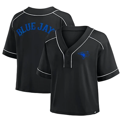 Maillot court à col en V noir pour femme Fanatics des Blue Jays de Toronto