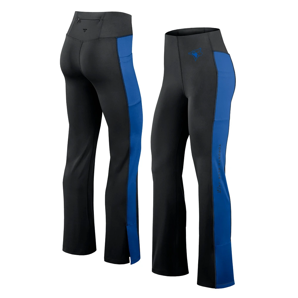 Leggings évasés ajustés Studio Fanatics noirs pour femmes des Blue Jays de Toronto