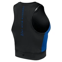 Women's Fanatics Black Toronto Blue Jays Studio Fitted Gym Tank Top