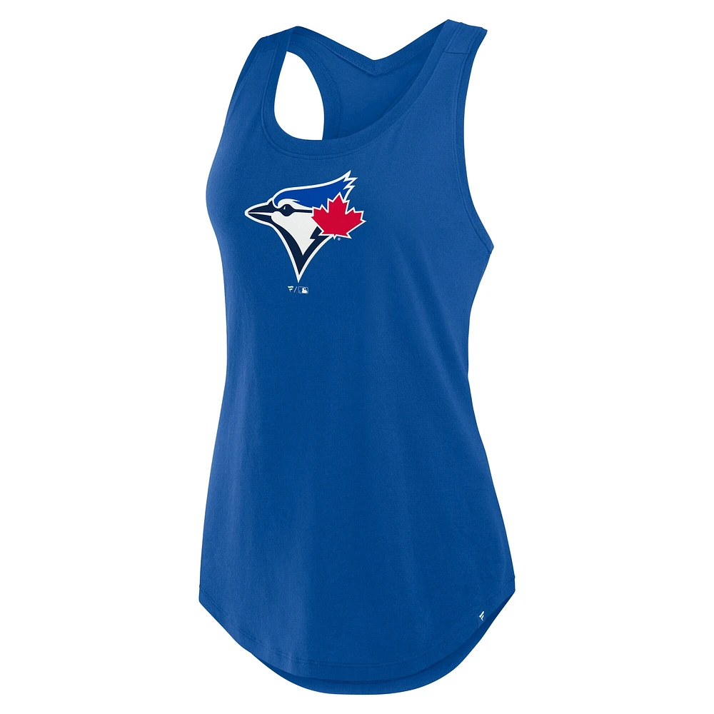 Women's Fanatics Royal Toronto Blue Jays Relaxed Fit Scoop Neck Racerback Tank Top