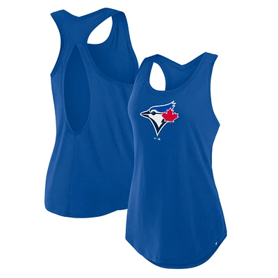 Débardeur décontracté à encolure dégagée et dos nageur pour femmes Fanatics Royal Toronto Blue Jays