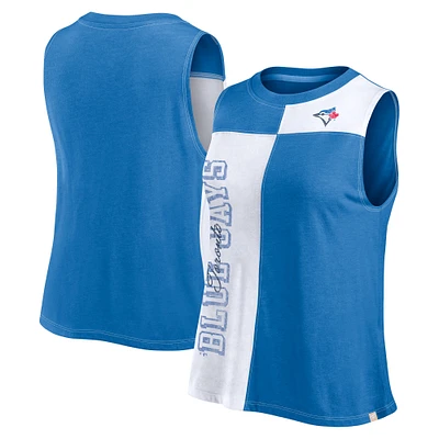 Débardeur color block Fanatics blanc/bleu poudré pour femmes des Blue Jays de Toronto
