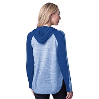 Women's G-III 4Her by Carl Banks Blue Toronto Jays Underdog Bling Raglan Long Sleeve Hoodie T-Shirt