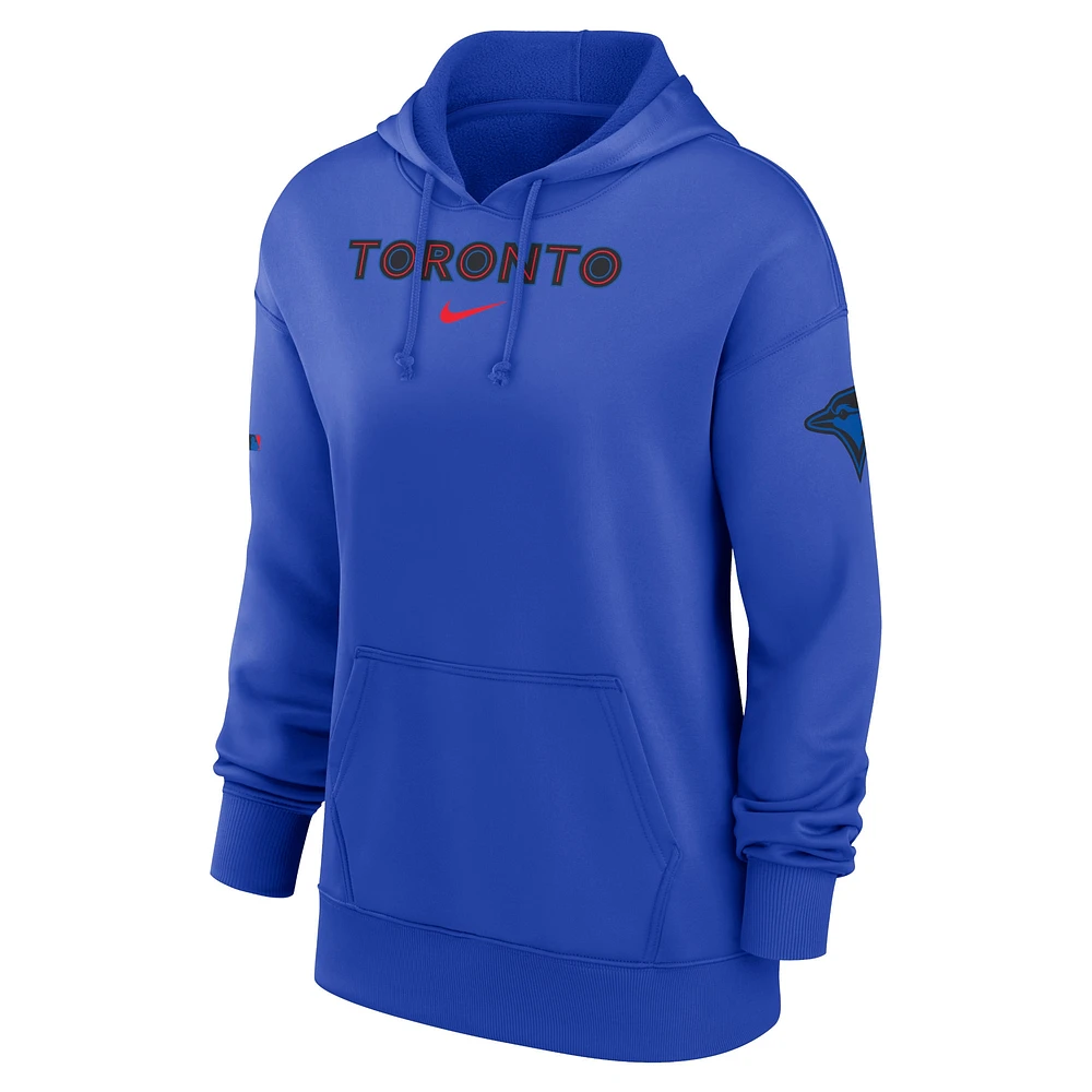 Women's Nike Royal Toronto Blue Jays 2024 City Connect Authentic Collection Practice Performance Pullover Hoodie