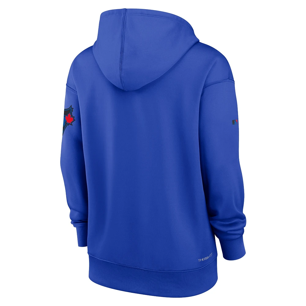 Women's Nike Royal Toronto Blue Jays 2024 City Connect Authentic Collection Practice Performance Pullover Hoodie