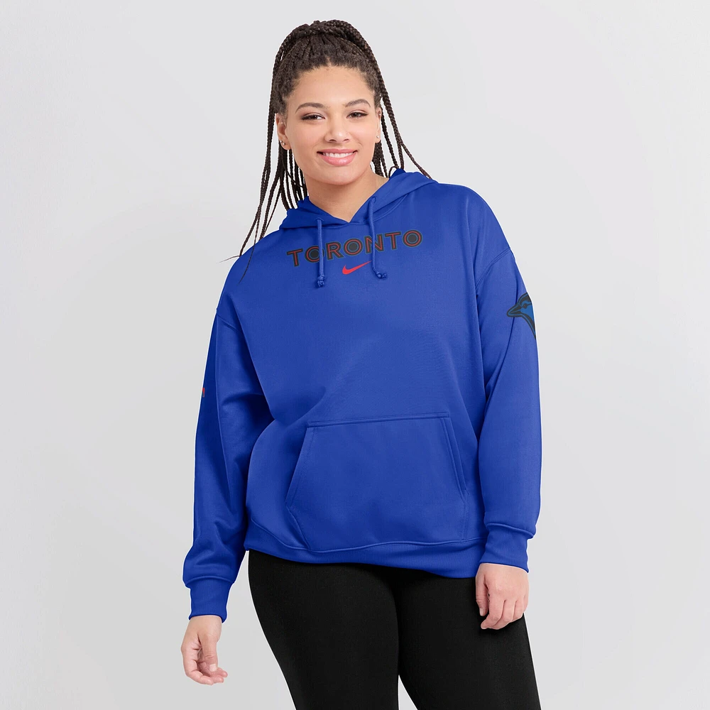 Women's Nike Royal Toronto Blue Jays 2024 City Connect Authentic Collection Practice Performance Pullover Hoodie