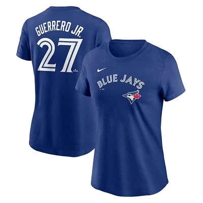 T-shirt Nike pour femme avec nom et numéro de Vladimir Guerrero Jr. Royal Toronto Blue Jays Fuse