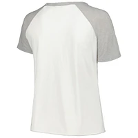 Women's Soft as a Grape White Toronto Blue Jays Plus Baseball Raglan T-Shirt