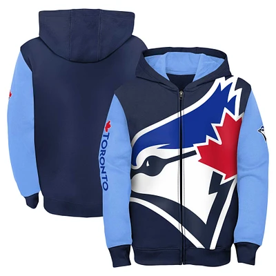 Youth Fanatics Navy/Light Blue Toronto Jays Postcard Full-Zip Hoodie Jacket