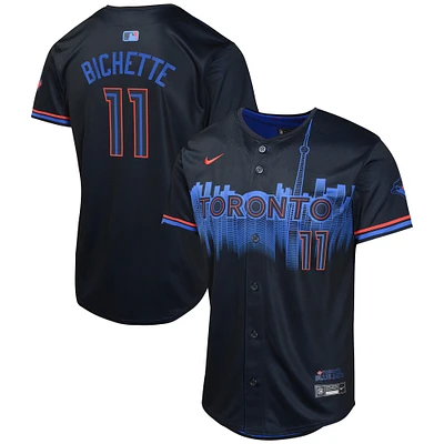 Maillot de joueur Nike Bo Bichette pour jeunes des Blue Jays Toronto 2024 City Connect Limited, bleu marine