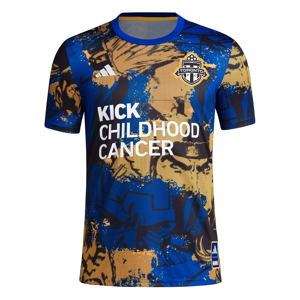 Haut de performance d'avant-match adidas violet/or Toronto FC 2023 MLS Works Kick Childhood Cancer x Marvel