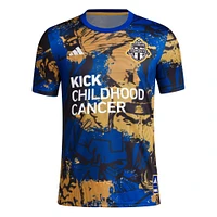 Haut de performance d'avant-match adidas violet/or Toronto FC 2023 MLS Works Kick Childhood Cancer x Marvel