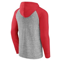 Sweat à capuche Fanatics pour hommes, gris chiné/rouge, Toronto FC Deflection Raglan