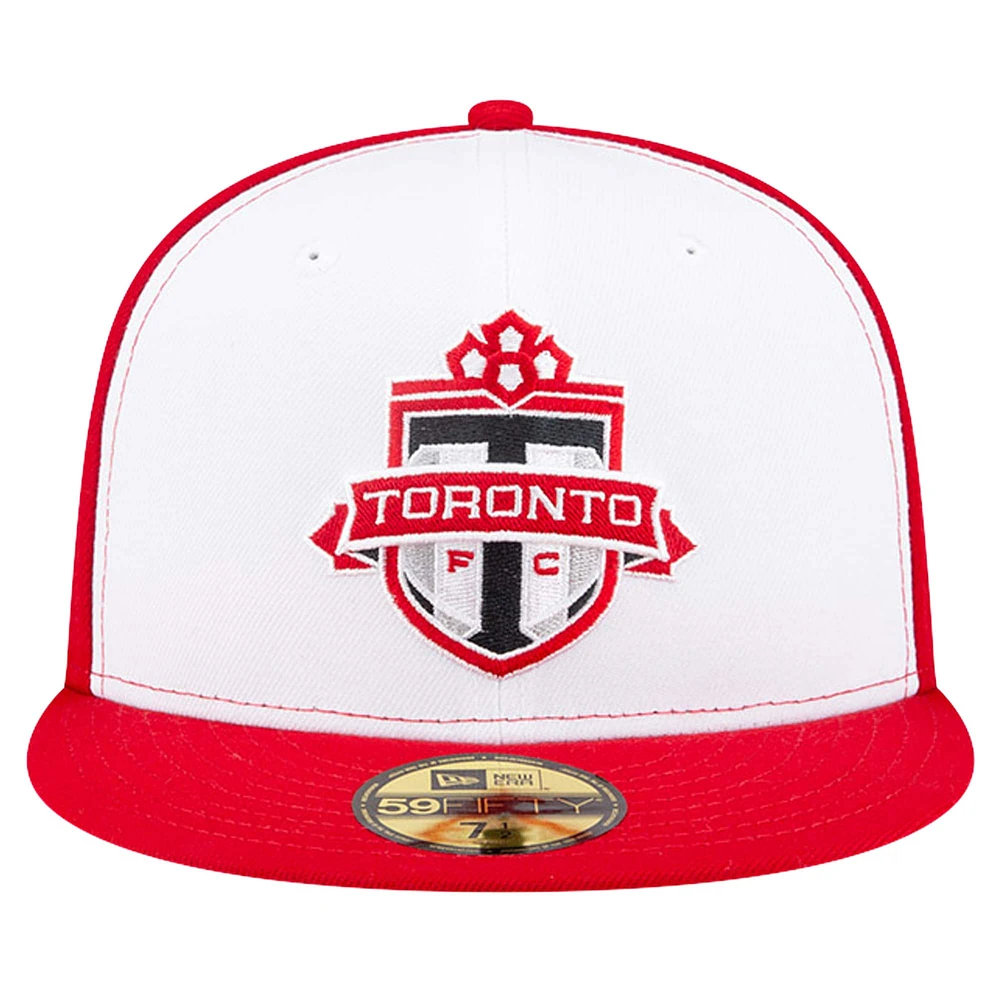 Men's New Era White/Red Toronto FC Kick Off Collection 59FIFTY Fitted Hat