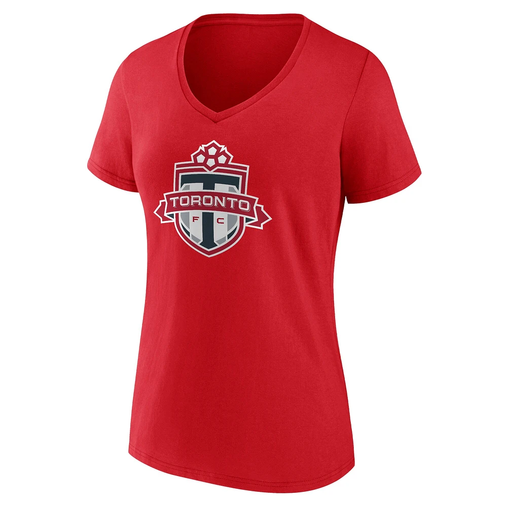 Women's Fanatics Lorenzo Insigne Red Toronto FC Authentic Stack Name & Number - V-Neck T-Shirt