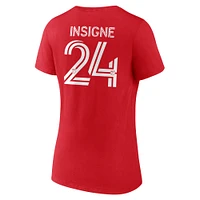 Women's Fanatics Lorenzo Insigne Red Toronto FC Authentic Stack Name & Number - V-Neck T-Shirt