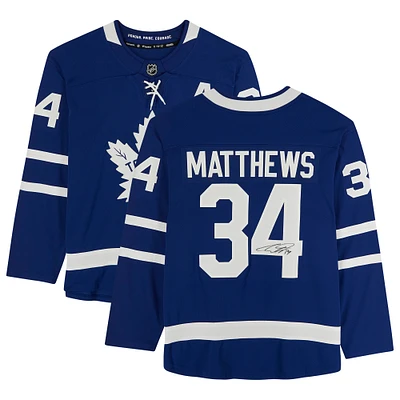 Maillot de capitaine adjoint dédicacé par Auston Matthews Blue Toronto Maple Leafs Fanatics Breakaway