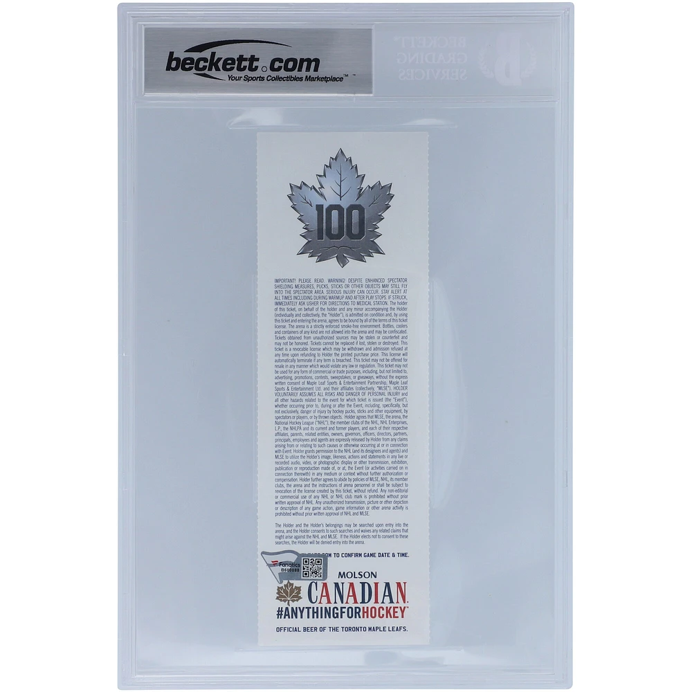 Auston Matthews Toronto Maple Leafs Autographed Ticket from March 7 2017 with "2017 Calder" Inscription - Beckett/Fanatics Graded 10