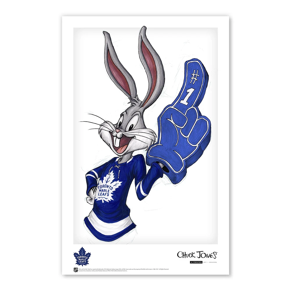 Bugs Bunny Toronto Maple Leafs 11"x 17" Looney Tunes affiche imprimée