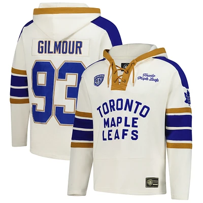 V111020 Cagoules de Hockey pour hommes avec lacets marque Doug Gilmour 47 Old Time SWTMENNUM HP509PMWHVT660673CL #4